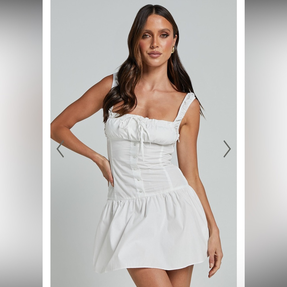 LIONESS - HEART SHAPED MINI DRESS IN PORCELAIN